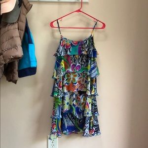 Lapis Colorful Ruffle Dress